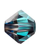 Bicone Glasschliffperle 6mm Crystal Bermuda Blue
