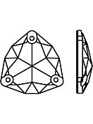 Trilliant Aufnähstrass flach 3 Loch 16mm Crystal