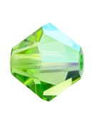 Bicone Glasschliffperle 4mm Peridot AB