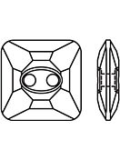 Square Crystal Strassknopf 10mm Crystal