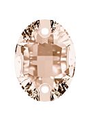 Oval Aufnähstrass flach 2 Loch 10x7mm Light Peach