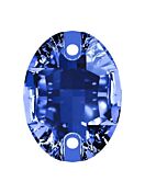 Oval Aufnähstrass flach 2 Loch 16x11mm Sapphire