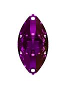 Navette Aufnähstrass flach 2 Loch 15x7mm Amethyst