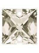 Square Aufnähstrass flach 2 Loch 14mm Crystal Satin