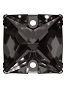 Square Aufnähstrass flach 2 Loch 16mm Black Diamond