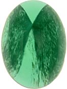 Glass Cabochon Oval 14x10mm green white marbled