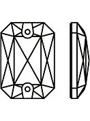 Octagon Aufnähstrass flach 2 Loch 28x20mm Jet