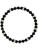 Glitzerndes Crystal Strass Armband Damen, Durchmesser 5,5cm, Jet White Bronze