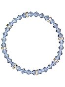 Glitzerndes Crystal Strass Armband Damen, Durchmesser 5,5cm, Light Sapphire White Bronze