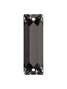 Baguette Aufnähstrass flach 2 Loch 21x7mm Black Diamond