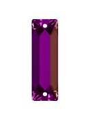 Baguette Aufnähstrass flach 2 Loch 21x7mm Amethyst