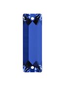 Baguette Aufnähstrass flach 2 Loch 21x7mm Sapphire