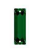 Baguette Aufnähstrass flach 2 Loch 21x7mm Emerald