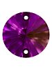 Rivoli Aufnähstrass flach 2 Loch 10mm Amethyst