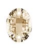 Oval Aufnähstrass flach 2 Loch 14x10mm Crystal Golden Shadow