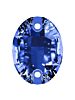 Oval Aufnähstrass flach 2 Loch 16x11mm Sapphire