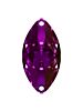 Navette Aufnähstrass flach 2 Loch 18x9mm Amethyst