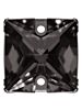 Square Aufnähstrass flach 2 Loch 12mm Black Diamond