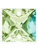 Square Aufnähstrass flach 2 Loch 14mm Peridot