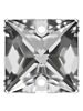 Square Aufnähstrass flach 2 Loch 16mm Crystal