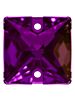 Square Aufnähstrass flach 2 Loch 16mm Amethyst