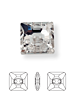 Square Strassknopf 2 Loch 14mm Crystal UF Transparent