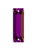 Baguette Aufnähstrass flach 2 Loch 18x6mm Amethyst